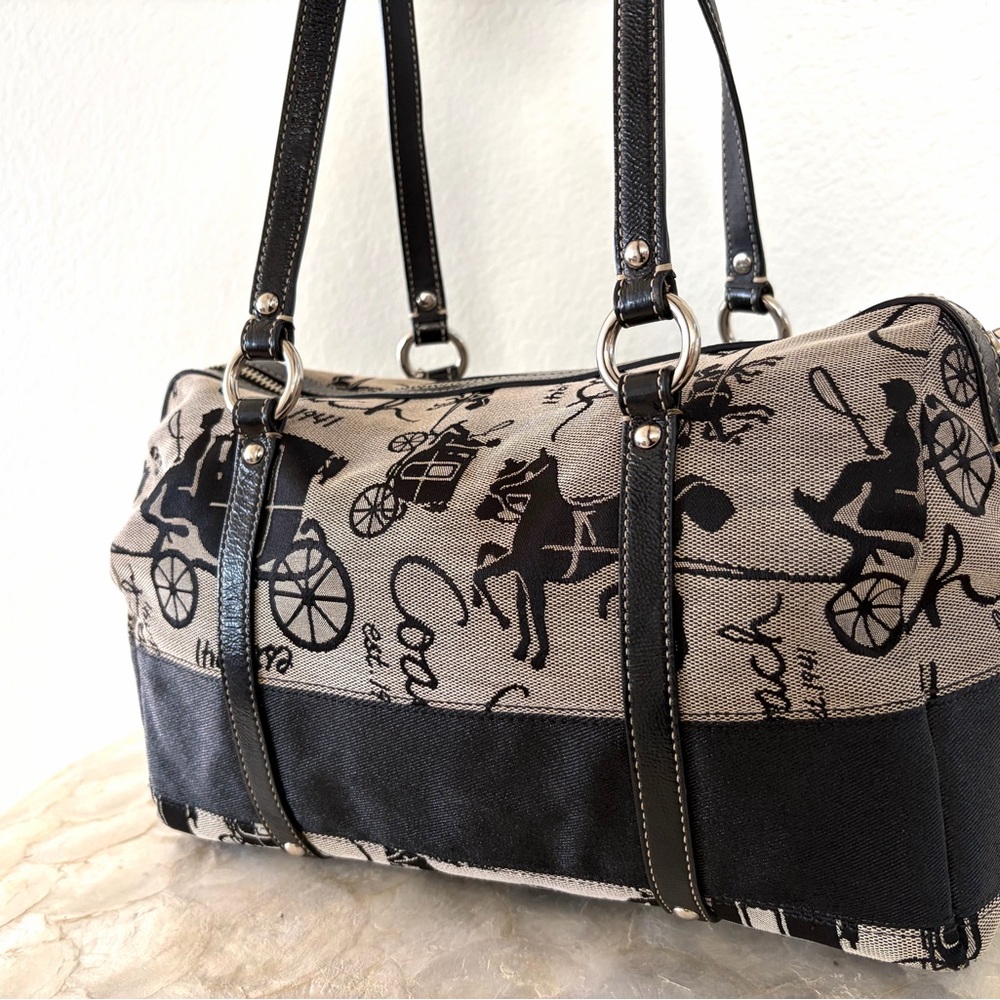 Authentic Coach Canvas & Leather Shoulder Bag - Picture 3 of 5